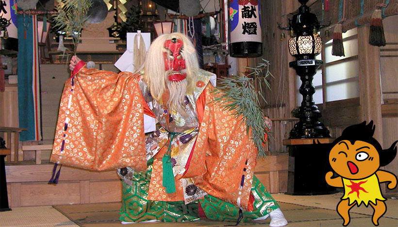 写真：「比婆斎庭神楽」広島県庄原市高野町・比和町の各神社（11月～12月）