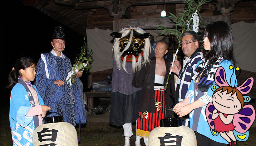 写真：「白子神社例祭 獅子舞」山形県西置賜郡小国町・白子神社（5月3日・9月第2日曜日）