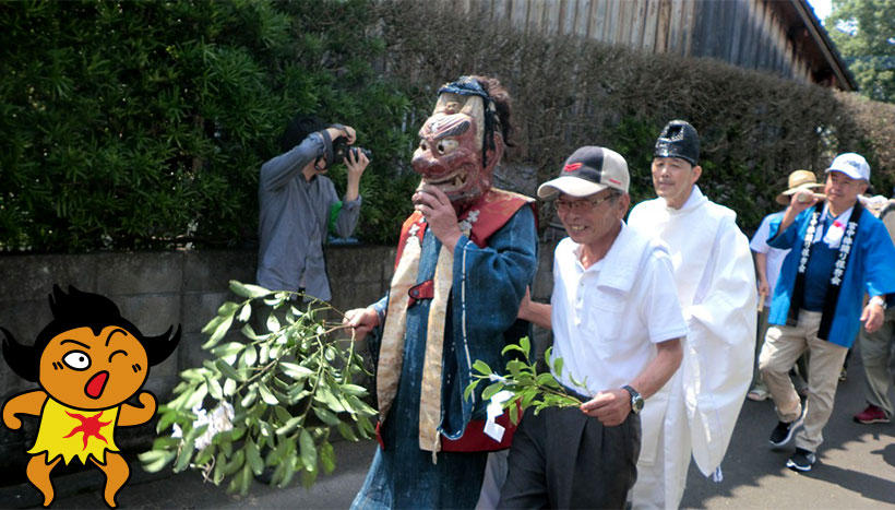 写真：「御田植祭り」鹿児島県南九州市・飯倉神社（7月第1日曜日）